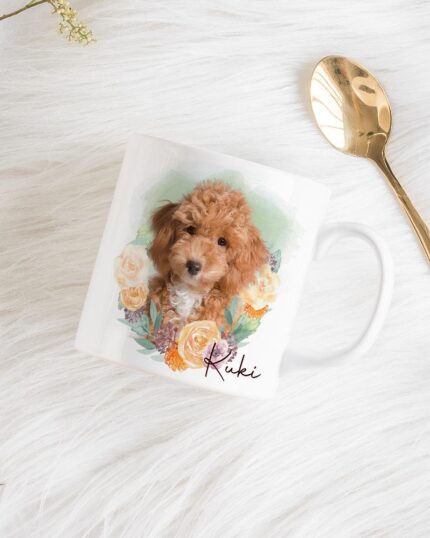 çiçek halkalı özel tasarım kupa