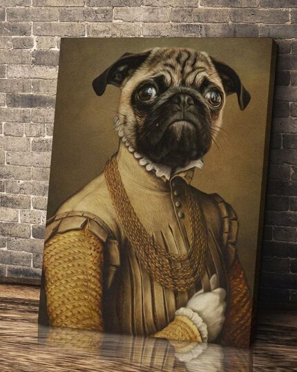 asli pug rönesans portre kanvas tablosu