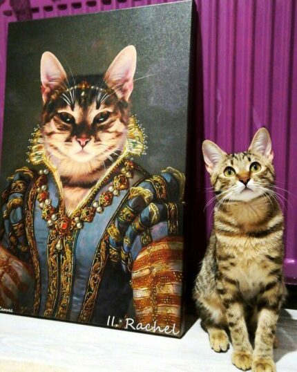 taçlı asil dişi kedi tablosu