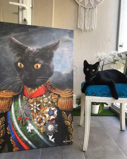 siyah kedi portreli tablo