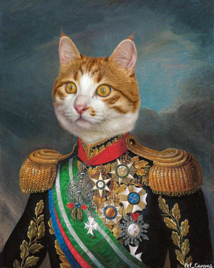 kişiye özel turuncu sarman kedi tablosu