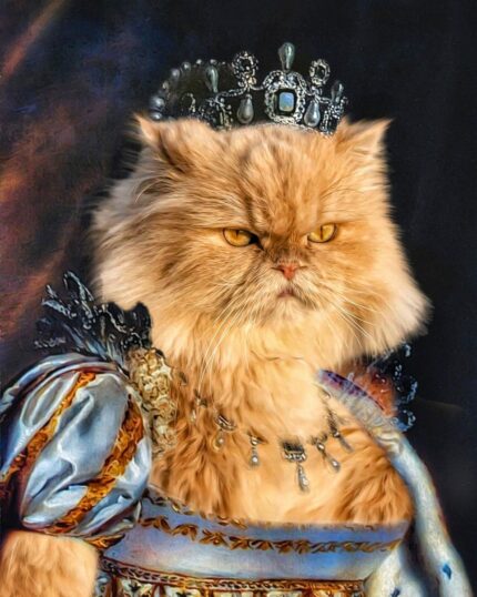 özel tasarım sarı iran kedi portre