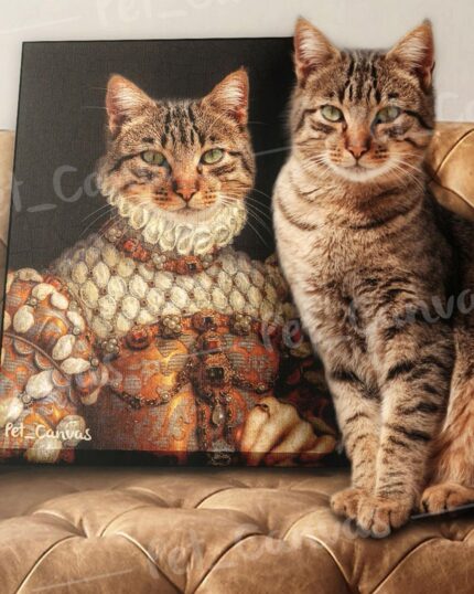 özel tasarım kraliçe kedi kanvas
