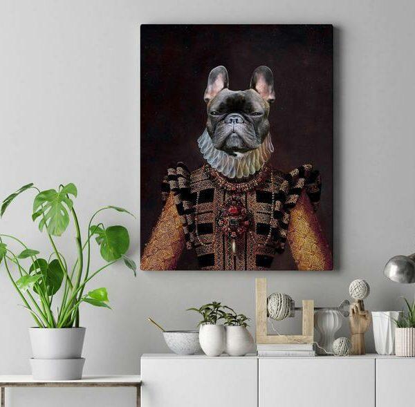 dekoratif french buldog kraliçe