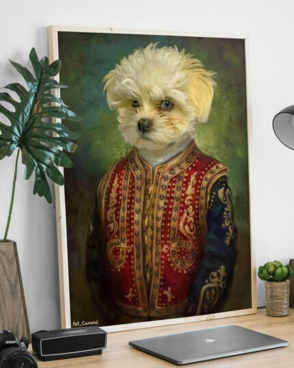 maltese terrier dekoratif paşa tablo