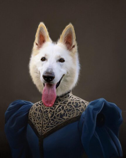 beyaz kurt tasarımlı tablo