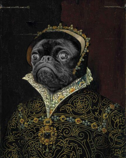 siyah pug rönesans kraliçe