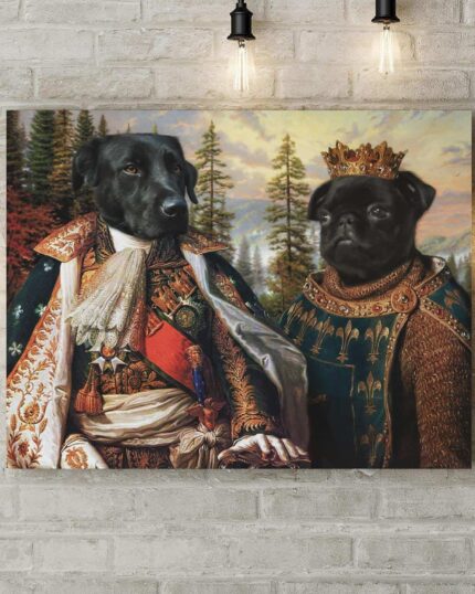 ikili özel tasarım hayvanlı pet kanvas tablo