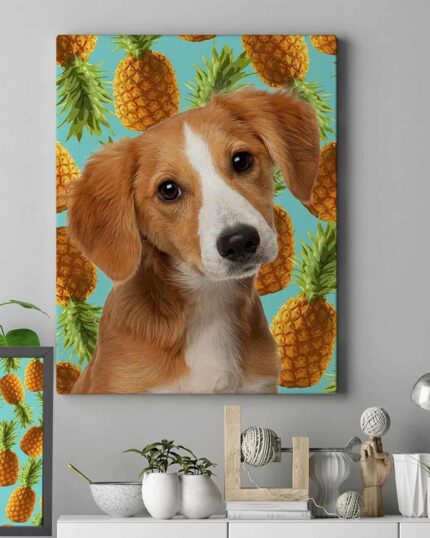 ananas pop art evcil hayvan köpek tablosu