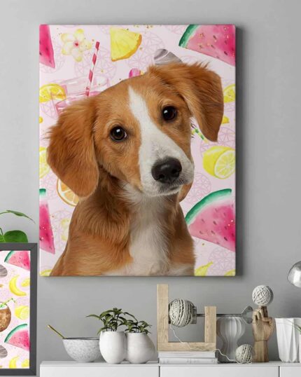 yazlık favoriler pop art evcil hayvan köpek tablosu