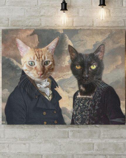 Evcil Hayvan Rönesans Kanvas Tablo Tasarımı