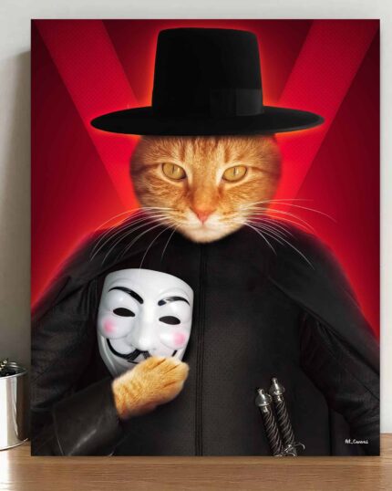 A digital custom design pet canvas featuring your pet as Harry Potter from our Movie Character #4 series, complete with signature scarf and glasses, set against a magical themed background.