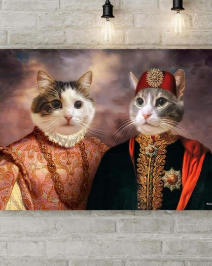 The Custom Design Canvas Painting – Movie Character #4 – Harry Potter features pets styled as Harry Potter characters, making it a unique and magical statement piece for any fan's home decor.