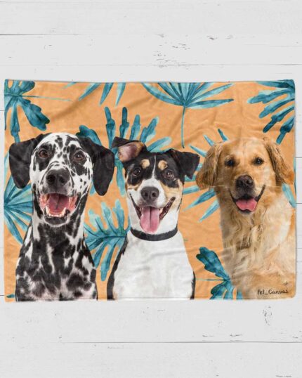 özel tasarım yapraklı polar battaniye