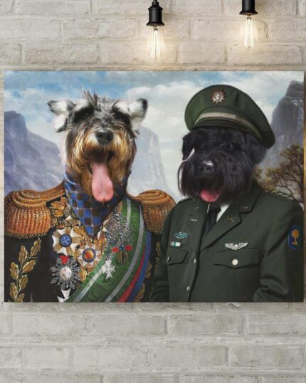 ikili evcil hayvanlı pet kanvas tablo