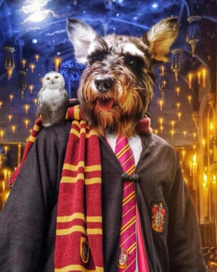 harry potter kostümlü evcil hayvan tablosu