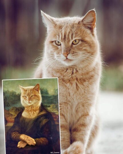 mona lisa kedi tablosu