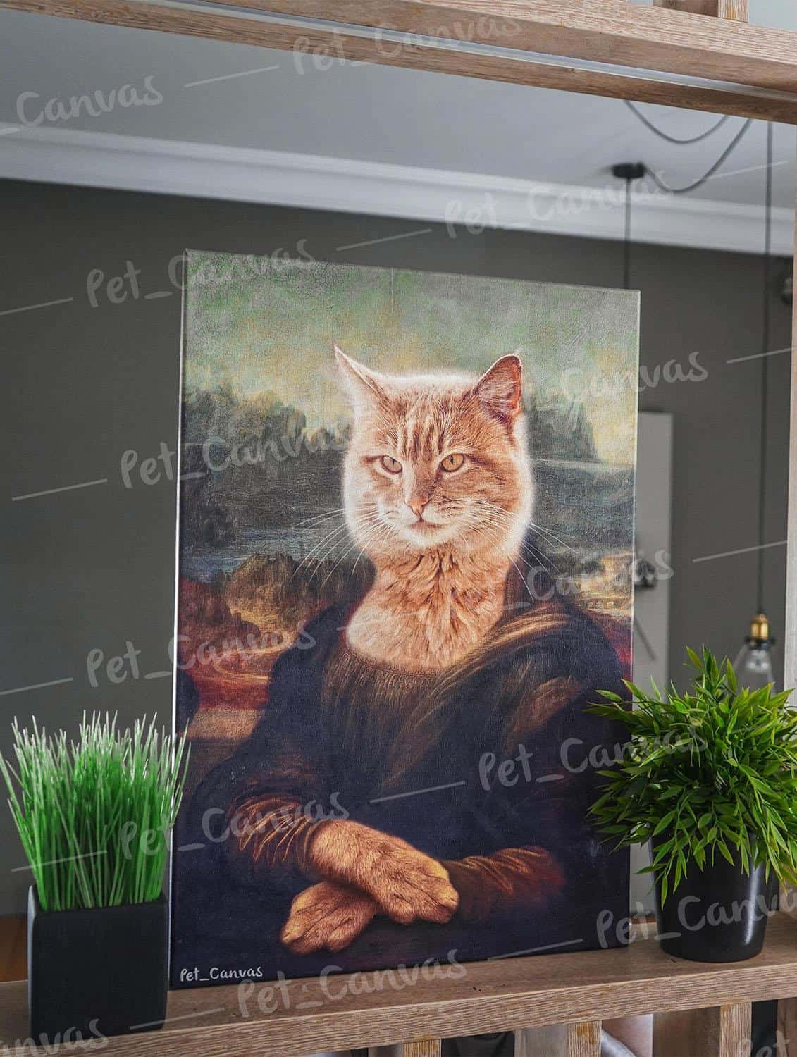 mona lisa kedi tablosu