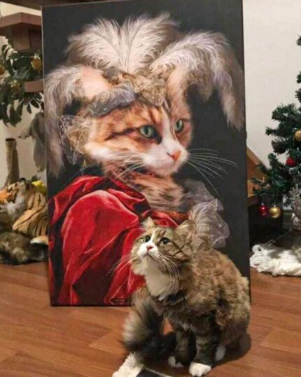 kraliçe kedi kanvas tablosu