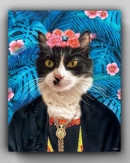 özel tasarım frida kedi tablosu