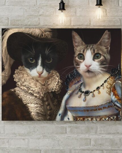 siyah beyaz kedi rönesans tablo