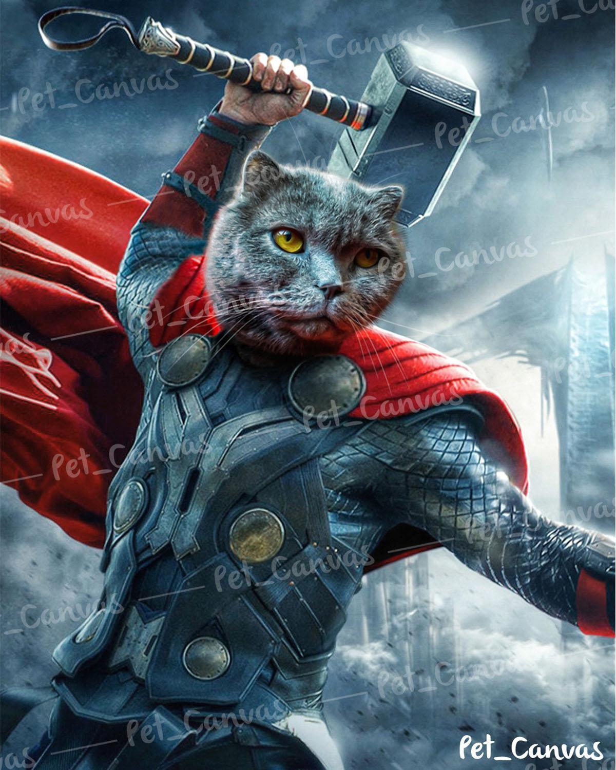 Tumer-Thor-Type thor süper kahraman kedi tablosu