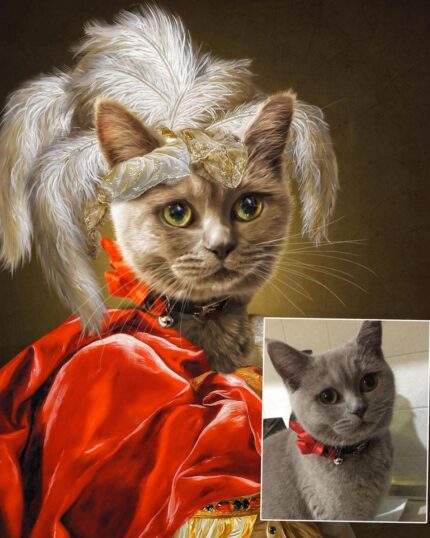 Scottish fold kraliçe portresi petcanvas