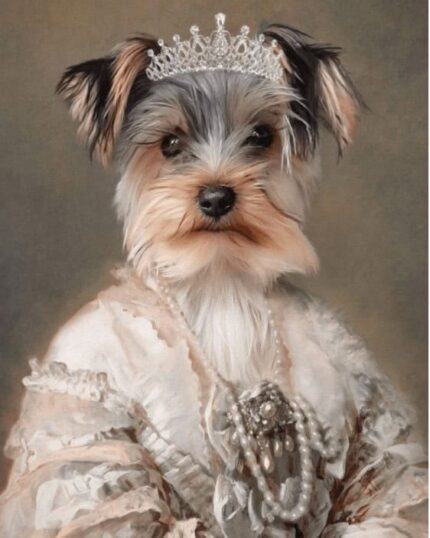 Evcil Terrier köpek Kraliçe Portre Tasarımı