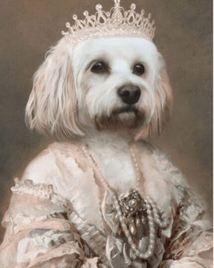 Evcil Maltese Terrier Kraliçe Tasarımı