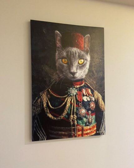 Scottish Evcil Kedi Paşa Portreli Kanvas Tablo