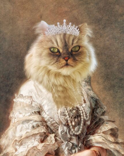 Taçlı Rönesans Kraliçe İran Kedi Tasarımı