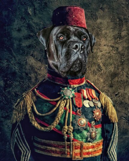 Paşa Köpek Kostümlü Kanvas Tablo