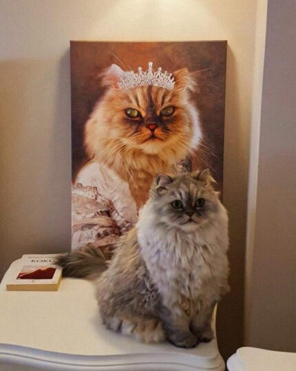 antik kraliçe iran kedisi tablosu