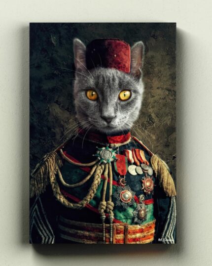 Fesli Paşa Evcil Kedi Rönesans Tablosu