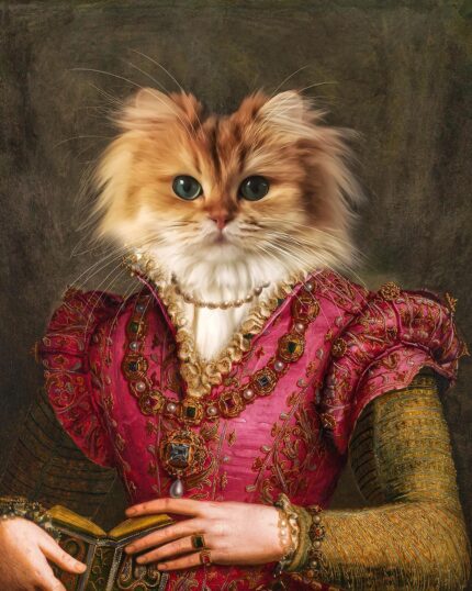 Evcil Hayvan Van Kedisi Asil Leydi Rönesans Tablosu