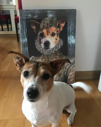 Evcil dost Jack Russel özel tasarım kraliçe tablosu