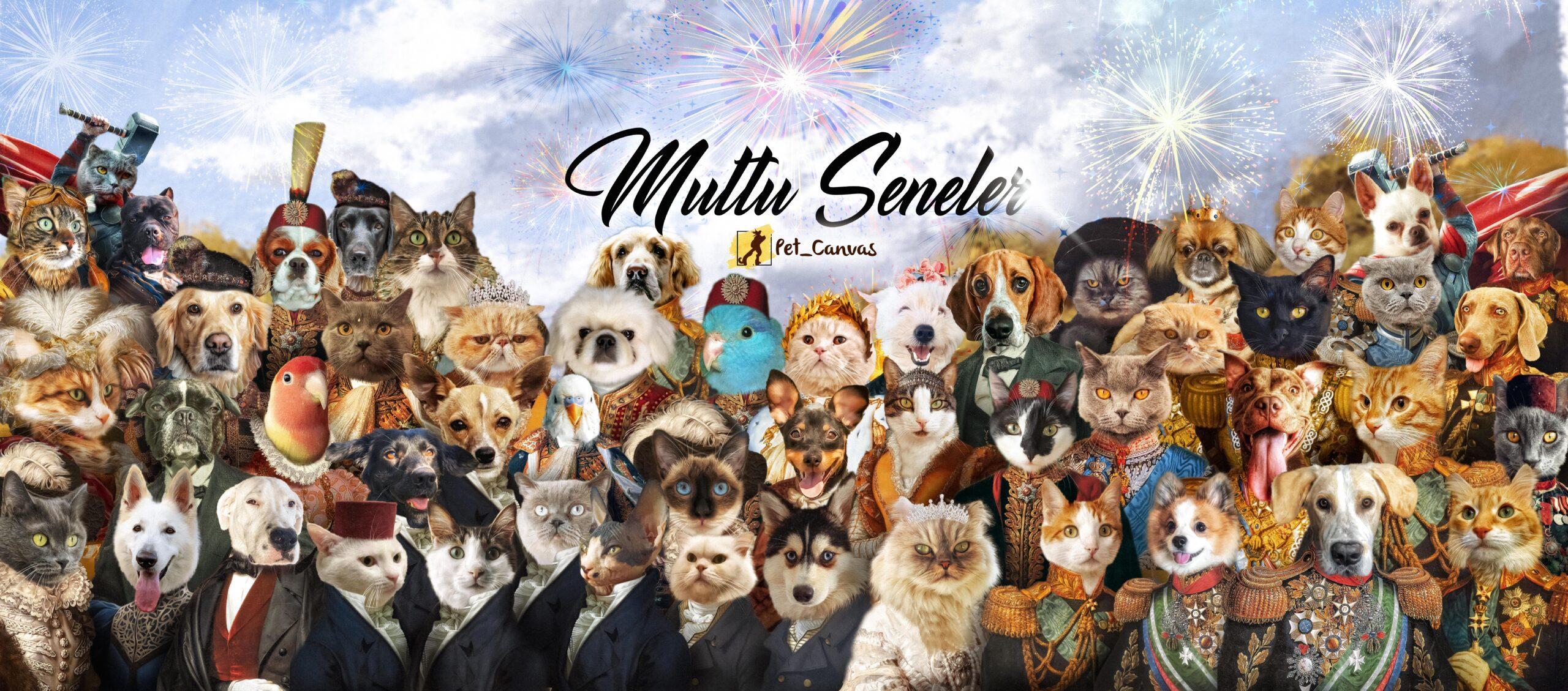 kişiye özel Rönesans evcil hayvan kanvas tabloları