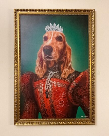 kraliçe cocker köpet pet canvas tablo