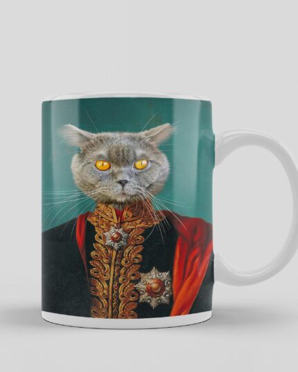 paşa kostümlü kedili kupa baskı