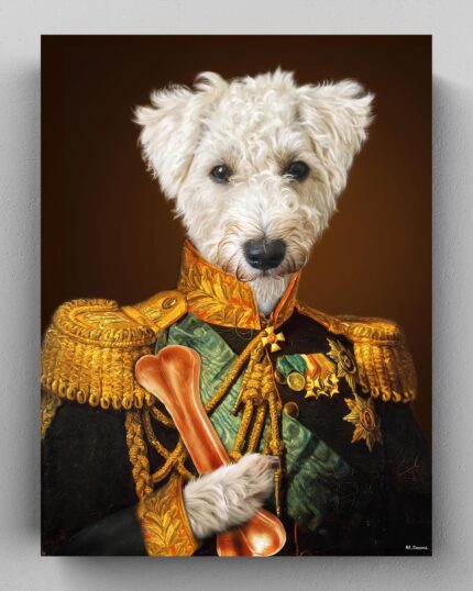 beyaz terrier kemikli tablo