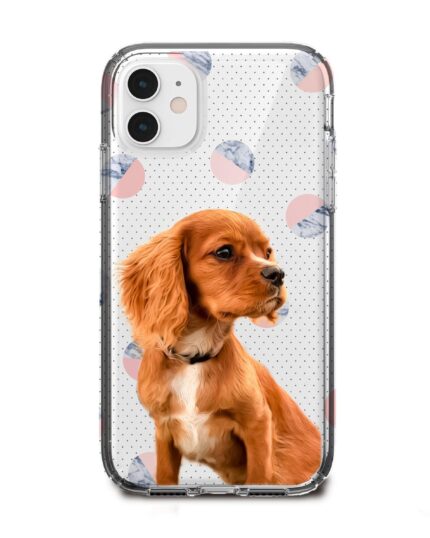 benek desenli köpekli telefon kılıfı