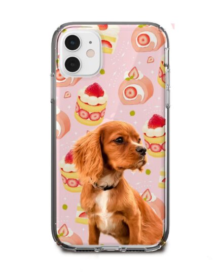 portakal desenli köpekli telefon kılıfı