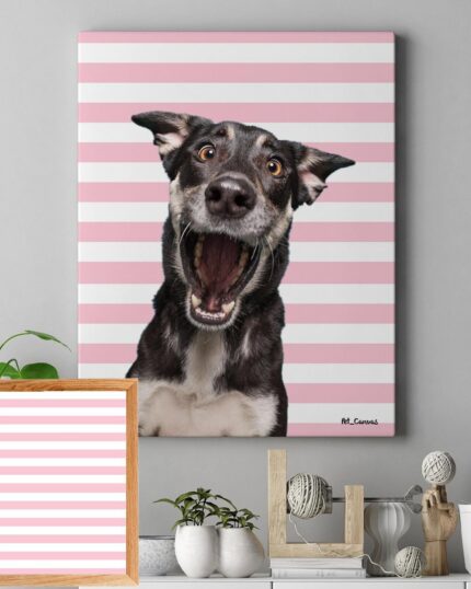 pembe çizgili popart hayvan tablosu