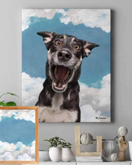 Bulutlu Pop Art Evcil Hayvan Tablosu