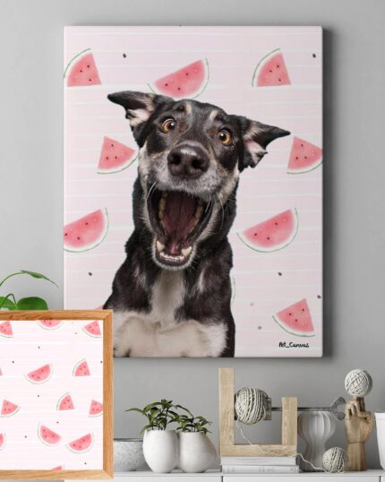 karpuzlu pembe popart hayvan tablosu