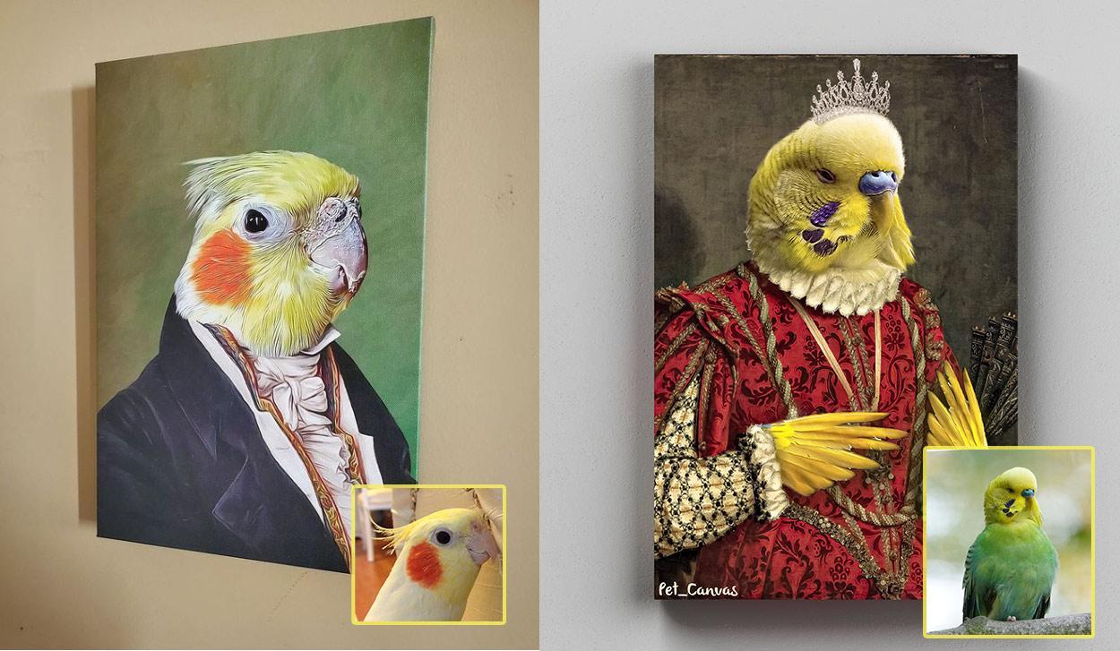 özel tasarım papağan tablosu