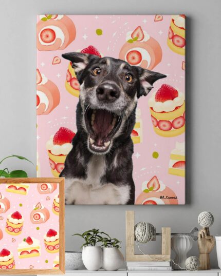 Pembe tatlı pop art tablo