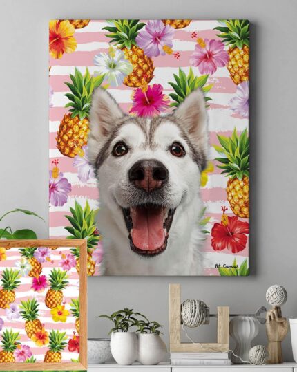 tropik meyveli ananas pop art