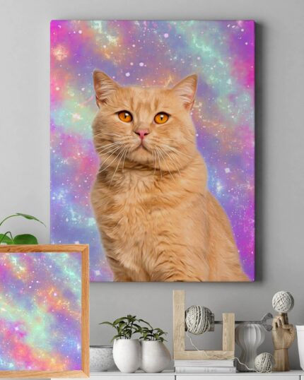 Uzay galaksi kedi tablo popart