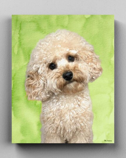 yeşil sulu boya pop art poodle